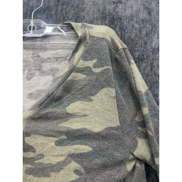 Bombom Henley Top Womens Medium Gray Camouflage Stretch Outdoor Made In The USA - Picture 5 of 14